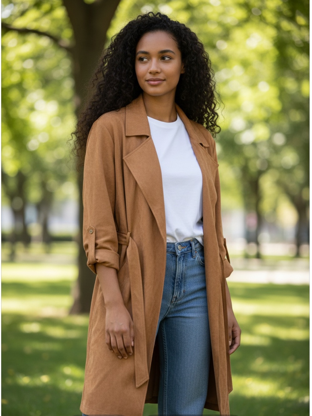 ORB belted long jacket